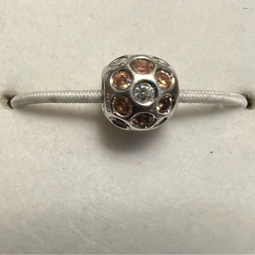 Chamilia Brown Disco Ball Swarovski Charm Bead.925 EUC #202